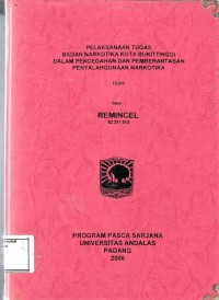Image of Pelaksanaan tugas Badan Narkotika kota Bukitinggi dalam pencegahan dan pemberantasan Penyalahgunaan Narkotika