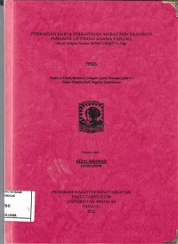 Image of Pembagian harta perkawinan akibat perceraian di pengadilan  tinggi agama padang (studi perkara Nomor 26/Pdt.G/2010/PTA.Pdg