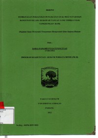 Image of Pembatalan perjanjian pengikatan jual beli tanah dan bangunan secara dibawah tangan yang terikat hak tanggungan Bank