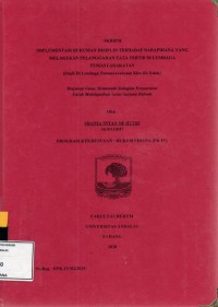 Image of Implementasi hukum disiplin terhadap narapidana yang melakukan pelanggaran tata tertib di lembaga pemasyarakatan