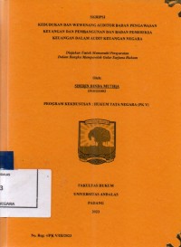 Image of Kedudukan dan wewenang auditor Badan Pengawasan Keuangan dan Pembangunan dan Badan pemeriksaan keuangan dalam audit keuangan negara