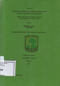 Image of Penyelesaian sengketa kepemilikan tanah pusako tinggi di nagari Kapa Pasaman Barat