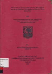 Image of Perlindungan hukum terhadap notaris terkait penitipan sertifikat perjanjian pengikatan jual beli (PPJB)