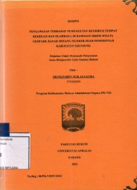 Image of Pengawasan terhadap pemungutan retribusi tempat rekreasi dan olahraga di kawasan objek wisata Geopark Ranah Minang Silokek oleh pemerintah Kabuapaten Sijunjung
