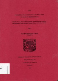 Image of Pemberian Hak Tanggungan di Atas Tanh Yang Belum Bersetifikat