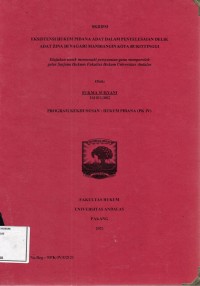 Image of Eksistensi hukum pidana adat dalam penyelesaian delik adat zina di nagari mandiangin kota Bukittinggi