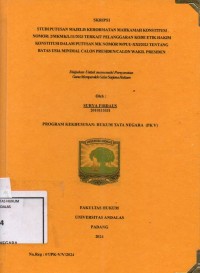 Image of Studi putusan majelis kehormatan Mahkamah Konstitusi nomor 2/MKMK/L/11/2023 terkait pelanggaran kode etik hakim konstitusi dalam putusan Mk nomor 90/PUU-XXI/2023 tentang batas usia minimal calon presiden/calon wakil presiden