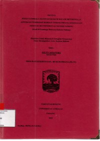 Image of Peran lembaga bantuan hukum dalam memberikan advokat terhadap korban tindak pidana kekerasan seksual di Universitas Negeri Padang (studi di lembaga Bantuan Hukum Padang)