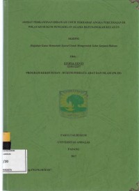 Image of Akibat perkawinan dibawah umur terhadap angka perceraian di wilayah hukum pengadilan agama Batusangkar kelas I B