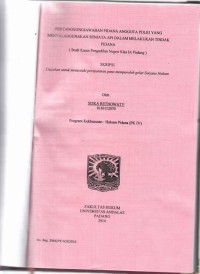 Image of Pertanggung jawaban pidana anggiota polri yang menyalahgunakan senjata api dalam melakukan tindak pidana (studi kasus pengadilan negeri kelas I/a Padang)