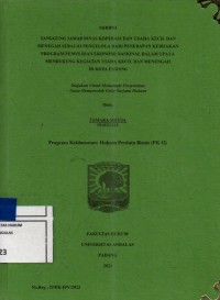 Image of Tanggung jawab Dinas Koperasi dan Usaha Kecil dan menengah sebagai pengelola dari penerapan kebijakan program pemulihan ekonomi nasional dalam upaya mendukung kegiatan usaha kecil dan menengah di Kota Padang