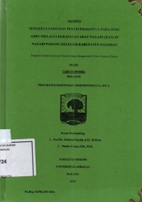 Image of Sengketa sako dan penyelesainnya pada suku ampu melalui kerapatan adat nagari (KAN) di Nagari Padang Gelugur Kabupaten Pasaman