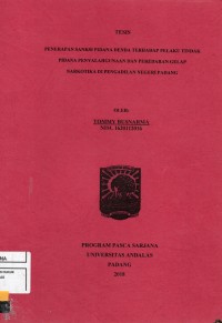Image of Penerapan Sanksi Pidana Denda Terhadap Pelaku Tindak Pidana Penyalahgunaan dan Peredaran Gelap Narkotika Di Pengadilan Negeri Padang