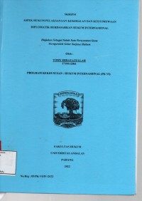 Image of Aspek hukum pelaksanaan kekebalan dan keistimewaan diplomatik berdasarkan hukum internasional