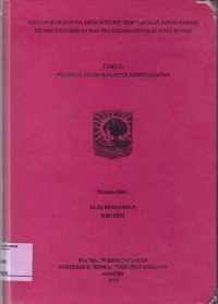 Image of Kedudukan Hukum Akta Notaris Sebagai Alat Bukuti Dalam Proses Penyidikan Dan Pelaksanaannya Di Kota Batam