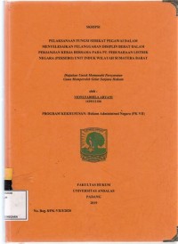 Image of Pelaksanaan fungsi serikat pegawai dalam menyelsaikan pelanggaran Disiplin Berat dalam perjanjian kerja bersama pada PT. Perusahaan Listrik Negara (Persero) Unit Induk wilayah Sumatera Barat