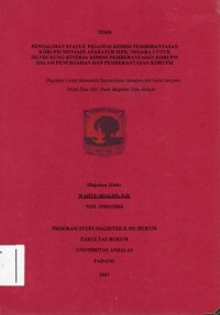 Image of Pengalihan status pegawai komisi pemberantasan korupsi menjadi aparatur sipil negara
untuk mendukung kinerja komisi pemeberantasan korupsi dalam pencegahan dan 
pemberatasan korupsi