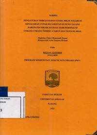 Image of Penganturan terkait badan usaha milik nagari di kenagarian Cupak Kecamatan Gunung Talang Kabupaten Solok ditinjau dari perspektif Undang Undang no 06 tahun 2014 tentang desa