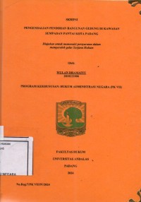 Image of Pengendalian pendirian bangunan gedung di kawasan sempadan pantai kota Padang