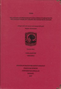 Image of Pelaksanaan perjanjian gadai emas syariah di PT. Pegadaian syariah Cab Sei Panas kota Batam
