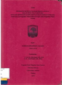 Image of Penerapan rumusan kamar Pidana angka 6 dalam Sema No. 4 Tahun 2016 tentang kewenangan BPK menyatakan kerugian negara; studi kasus di pengadilan tindak pidana korupsi pada pengadilan Negeri Padang