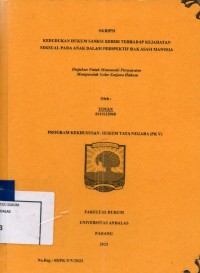 Image of Kedudukan hukum sanksi kebiri terhadap kejahatan seksual pada anak dalam perspektif hak asasi manusia