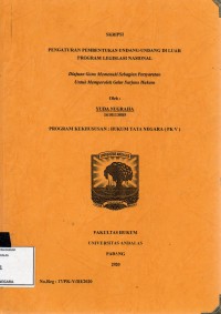 Image of Pengaturan pembentukan undang undang di luar program legislasi nasional