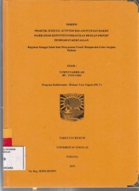 Image of Praktik Judicial Activism dalam putusan hakim Mahkamah Konstitusi dikaitkan dengan prinsip pemisahan kekuasaan