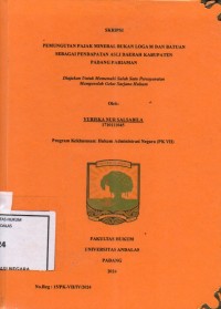 Image of Pemungutan pajak mineral bukan logam dan batuan sebagai pendapatan asli daerah Kabupaten Padang Pariaman