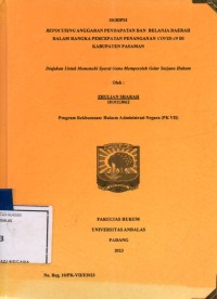 Image of Refocusing anggaran pendapatan dan belanja daerah dalam rangka percepatan penanganan covid 19 di Kabupaten Pasaman