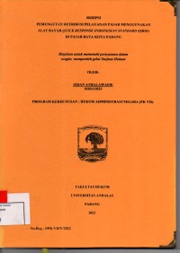Image of Pemungutan retribusi pelayanan pasar menggunakan alat bayar Quick Response Indonesia Standard (QRIS) di pasar raya kota Padang