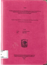 Image of Pembaharuan surat kuasa membebankan tanggungan (SKMHT) dalam pemasangan hak tanggungan (studi kasus di kota Bukitinggi)