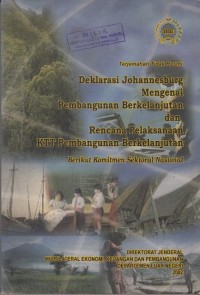 Image of Deklarasi Johannesburg Mengenai Pembangunan Berkelanjutan Dan Rencana Pelaksanaan KTT pembangunan Berkelanjutan