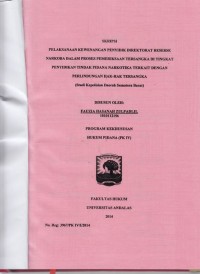 Image of Pelaksanaan kewenangan penyidik Direktorat Reserse Nakorba dalam proses pemeriksaan tersangka di tingkat penyidik tindak pidana Narkotika terkait dengan perlindungan hak hak tersangka (studi kepolisian Daerah Sumbar)