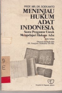 Image of Meninjau Hukum Adat Indonesia; suatu pengantar untuk mempelajari hukum adat