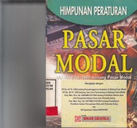 Image of Himpunan peraturan pasar Modal UU No. 8 Th. 1995 tentang pasar Modal