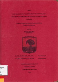 Image of Studi Kasus Tentang Keterangan Palsu pada Akta notaris Dalam perspektif Undang-Undang Jabatan Notaris