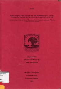 Image of Perjanjian Gadai Tanah Dalam Pemanfaatan Tanah Pusako di Nagari Koto Tangah, kabupaten Agam