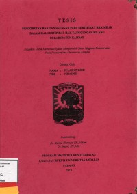 Image of Pencoretan Hak Tanggungan Pada sertipikat hak Milik Dalam hal Sertipikat hak tanggungan Hilang Di kabupaten Kampar
