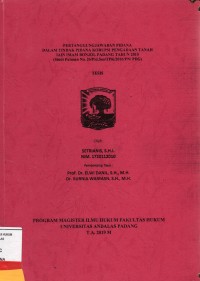 Image of Pertangungjawaban Pidana Dalam Tindak Pidana Korupsi Pengadaan Tanah Iain Imam Bonjol Padang Tahun 2010 (studi putusan No. 26/Pid.Sus/TPK/2016/PN/PDG)