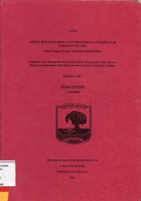 Image of Akibat Hukum Pembatalan Perjanjian Yang Dibuat Di hadapan Notaris (studi putusan nonor 105/Pdt.G/2014/PN.Pdg)
