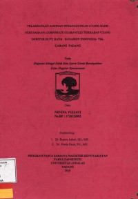 Image of Pelaksanaan jaminan penanggungan Utang OlehPerusahaan (corporate guarantee) terhadap utang Debitur Di PT. Bank DanamonIndonesia Tbk. Cabang Padang