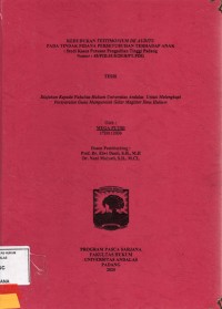 Image of Kedudukan Testimonium de Auditu pada Tindak Pidana Persetubuhan Terhadap Anak : studi kasus putusan pengadilan tinggi padang Nomor : 45/PID.SUS/2018/PT.PDG
