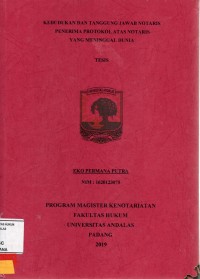Image of Kedudukan dan Tanggung Jawab Notaris Penerima Protokol Atas Notaris Yang Meninggal Dunia
