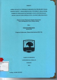 Image of Aspek legalitas tindakan embargo dan blokade udara oleh kuartet arab (Arab Saudi, Uni Emirat Arab, Mesir, Bagrain) terhadap Qatar serta upaya penyelesaian oleh ICAO (International Civil Aviation Organization)