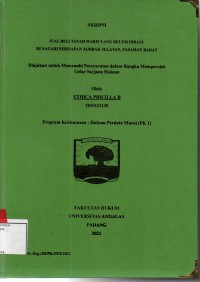 Image of Jual Beli Tanah Waris yang Belum Dibagi di Nagari Persiapan Jambak Selatan Pasaman Barat