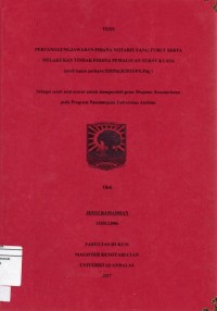 Image of Pertanggungjawaban Pidana Notaris Yang Turut Serta Melakukan Tidak Pidana Pemalsuan Kuasa (studi kasus perkara 535/Pid.B/2013/PN.Pdg)