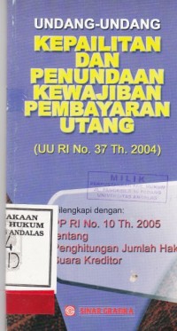 Image of Undang - Undang Kepailitan dan Penundaan Kewajiban pembayaran Utang ( UU RI No. 37 Th. 2004 )