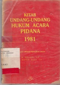 Image of Kitab Undang undang hukum acara Pidana 1981