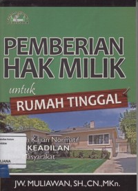 Image of Pemberian Hak Milik untuk Rumah Tinggal